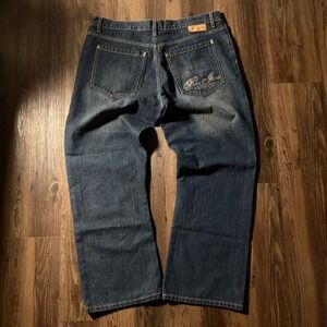 Paco Jeans Wide Leg Baggy Mens Straight Fit Blue Denim Jeans W38 L30